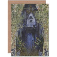 Artery8 Claude Monet A Corner Of The Apartment Fine Art Greetings Card in Blue