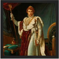 Artery8 Wall Art Print Gerard Portrait Emperor Napoleon I Bonaparte Square Framed Picture 16X16 Inch in Black | Size: W16" x H16"