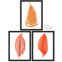 Artery8 A4 Wall Art & Frame Set of 3 Elegant Fern Frond Plant Tree