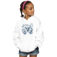Disney Girl's Nightmare Before Christmas Paint Spray Carers Hoodie in White | Size: 7-8 Years