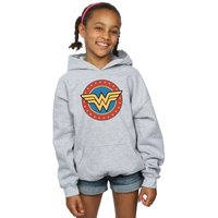 Wonder Woman Girl's Logo Hoodie in Grey | Size: 7-8 Years