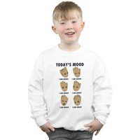 Marvel Boy's Guardians Of The Galaxy Groot Today´s Mood Sweatshirt in White | Size: 5-6 Years