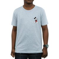 Disney Boy's Mickey Mouse Kickin Retro Chest T-Shirt in Grey | Size: 7-8 Years