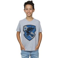 Harry Potter Boy's Ravenclaw Crest Flat T-Shirt in Grey | Size: 12-13 Years