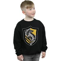 Harry Potter Boy's Hufflepuff Crest Flat Sweatshirt in Black | Size: 12-13 Years