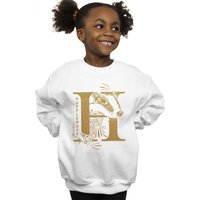 Harry Potter Girl's Hufflepuff Glitter Sweatshirt in White | Size: 9 Years
