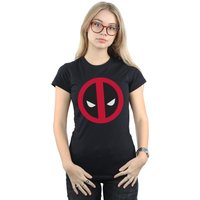 Marvel Women's Deadpool Large Clean Logo Cotton T-Shirt in Black | Size: Small