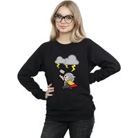 Marvel Women's Kawaii Thor God Of Thunder Sweatshirt in Black | Size: Small