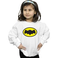 DC Comics Girl's Batman TV Series Logo Sweatshirt in White | Size: 7-8 Years