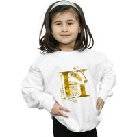 Harry Potter Girl's Hufflepuff Badger Sweatshirt in White | Size: 12-13 Years