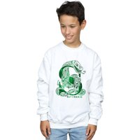 Harry Potter Boy's Slytherin Snake Sweatshirt in White | Size: 9 Years