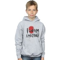 Marvel Boy's Spider-Man I Am Amazing Hoodie in Grey | Size: 7-8 Years