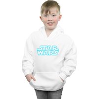 Star Wars Boy's Neon Sign Logo Hoodie in White | Size: 5-6 Years