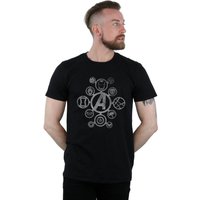 Avengers Infinity War Distressed Metal Icons T Shirt