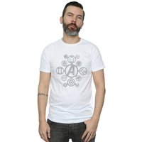 Avengers Infinity War Distressed Metal Icons T Shirt