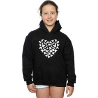 Disney Girl's Mickey Mouse Heart Silhouette Hoodie in Black | Size: 7-8 Years