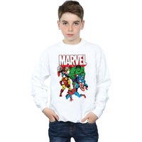 Marvel Avengers Boy's Group Shot Sweatshirt in White | Size: 9 Years
