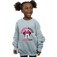 Disney Girl's Since 1928 Minnie Mouse Sweatshirt in Grey | Size: 9 Years
