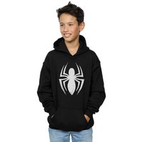 Marvel Boy's Spider-Man Ultimate Spider Logo Hoodie in Black | Size: 7-8 Years