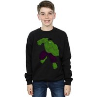 Marvel Boy's Hulk Pose Sweatshirt in Black | Size: 5-6 Years