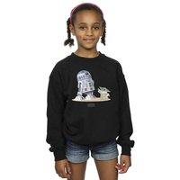 Star Wars Girl's The Mandalorian R2D2 & Grogu Sweatshirt in Black | Size: 9 Years