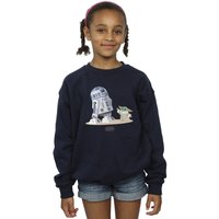 Star Wars Girl's The Mandalorian R2D2 & Grogu Sweatshirt in Navy | Size: 12-13 Years