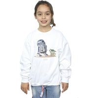 Star Wars Girl's The Mandalorian R2D2 & Grogu Sweatshirt in White | Size: 9 Years