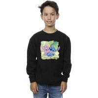 Disney Boy's Lilo & Stitch St Patrick´s Day Clover Sweatshirt in Black | Size: 5-6 Years