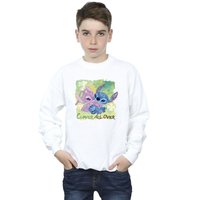 Disney Boy's Lilo & Stitch St Patrick´s Day Clover Sweatshirt in White | Size: 7-8 Years