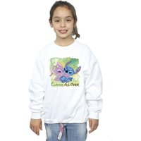 Disney Girl's Lilo & Stitch St Patrick´s Day Clover Sweatshirt in White | Size: 9 Years