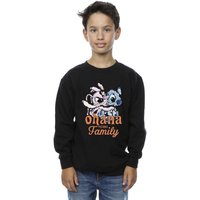 Disney Boy's Lilo & Stitch Ohana Angel Hug Sweatshirt in Black | Size: 5-6 Years