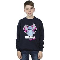 Disney Boy's Lilo & Stitch Ohana Forever Heart Sweatshirt in Navy | Size: 5-6 Years