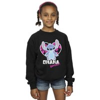 Disney Girl's Lilo & Stitch Ohana Forever Heart Sweatshirt in Black | Size: 5-6 Years