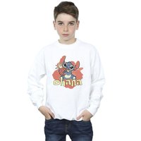Disney Boy's Lilo & Stitch Ohana Pineapple Sweatshirt in White | Size: 5-6 Years
