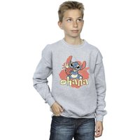 Disney Boy's Lilo & Stitch Ohana Pineapple Sweatshirt in Grey | Size: 5-6 Years