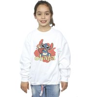 Disney Girl's Lilo & Stitch Ohana Pineapple Sweatshirt in White | Size: 7-8 Years