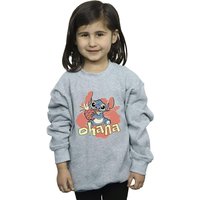 Disney Girl's Lilo & Stitch Ohana Pineapple Sweatshirt in Grey | Size: 9 Years