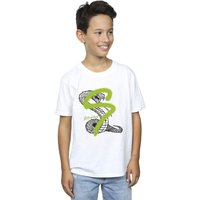 Harry Potter Boy's Slytherin Pop Spray T-Shirt in White | Size: 7-8 Years