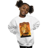 Disney Girl's The Lion King Simba & Mufasa Sweatshirt in White | Size: 7-8 Years