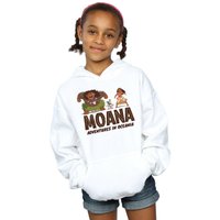 Disney Girl's Moana Adventures in Oceania Hoodie in White | Size: 5-6 Years