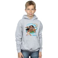 Disney Boy's Moana & Maui Wave Hoodie in Grey | Size: 9 Years