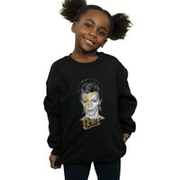 David Bowie Girl's Aladdin Sane Gold Bolt Sweatshirt in Black | Size: 12-13 Years