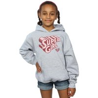 DC Comics Girl's Supergirl Retro Logo Hoodie in Grey | Size: 5-6 Years