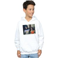 DC Comics Boy's Batman TV Series Dynamic Duo Photograph Hoodie in White | Size: 9 Years
