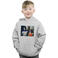 DC Comics Boy's Batman TV Series Dynamic Duo Photograph Hoodie in Grey | Size: 9 Years