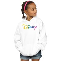 Disney Girl's Colour Logo Hoodie in White | Size: 5-6 Years