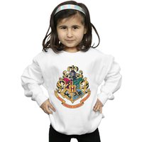 Harry Potter Girl's Hogwarts Crest Gold Ink Sweatshirt in White | Size: 7-8 Years
