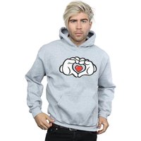 Disney Men's Mickey Mouse Heart Hands Hoodie in Grey | Size: XL