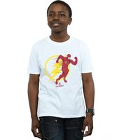 DC Comics Boy's The Flash Running Emblem T-Shirt in White | Size: 9 Years