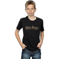 Harry Potter Boy's Full Colour Logo T-Shirt in Black | Size: 5-6 Years